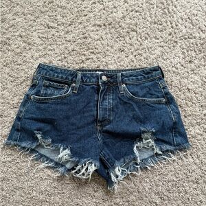 Denim Frayed Hem Women's Shorts